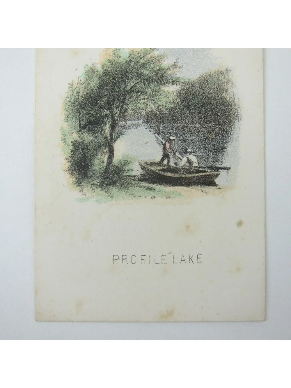 Color Lithograph Print Winter Landscape Snow House & Trees Bitter Cold Antique